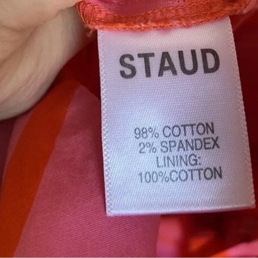 STAUD Georgia Floral Romper Red Pink Tropical Halter Cutout Resort Summer Size 8 - Picture 7 of 9